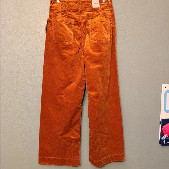 The Colette Corduroy Crop Wide-Leg Pants by Maeve in Caramel Size 31/Tall - Picture 6 of 13